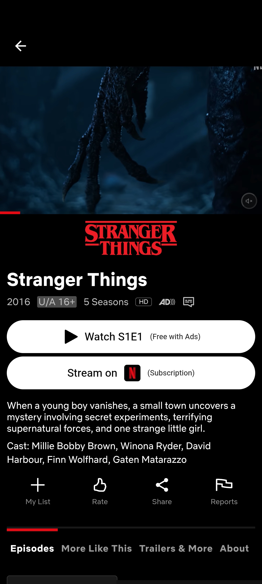 WatchOut App Movie Player